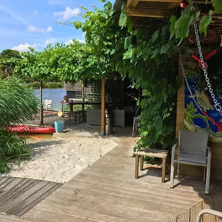 Houseboat Between Windmills